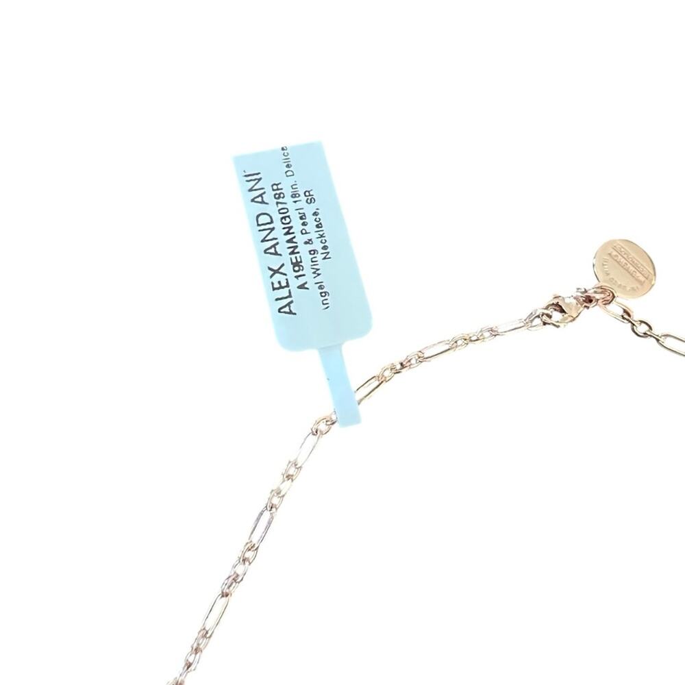 Alex + Ani Angel Wing + Pearl Delicate Necklace Rose Gold Finish 18" NEW - Picture 5 of 5